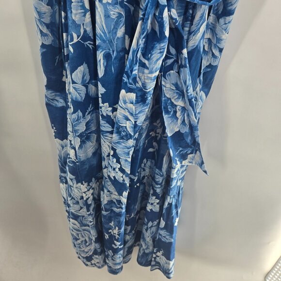 Joie Blue White Floral Tropical Empire Waist Summer Resort Maxi Dress 8 NWOT - Picture 7 of 14